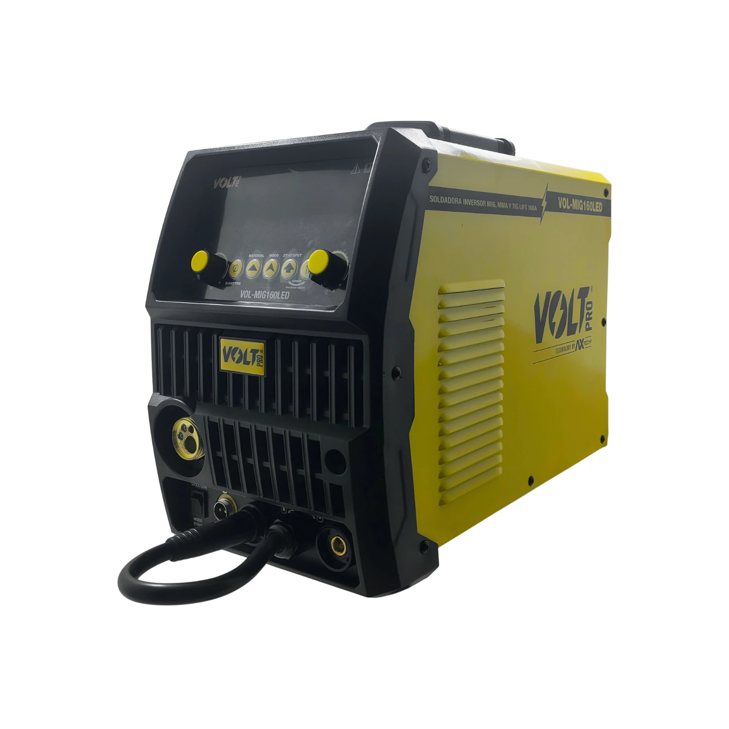 Soldadora inversora MIG MMA TIG Volt Pro MIG160LED amarilla 160A