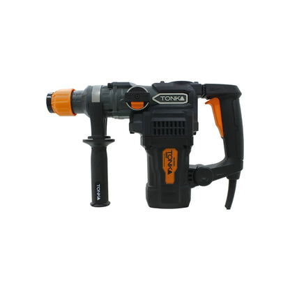 Rotomartillo percutor industrial Tonka Force negro con naranja y mango auxiliar para trabajos pesados en concreto