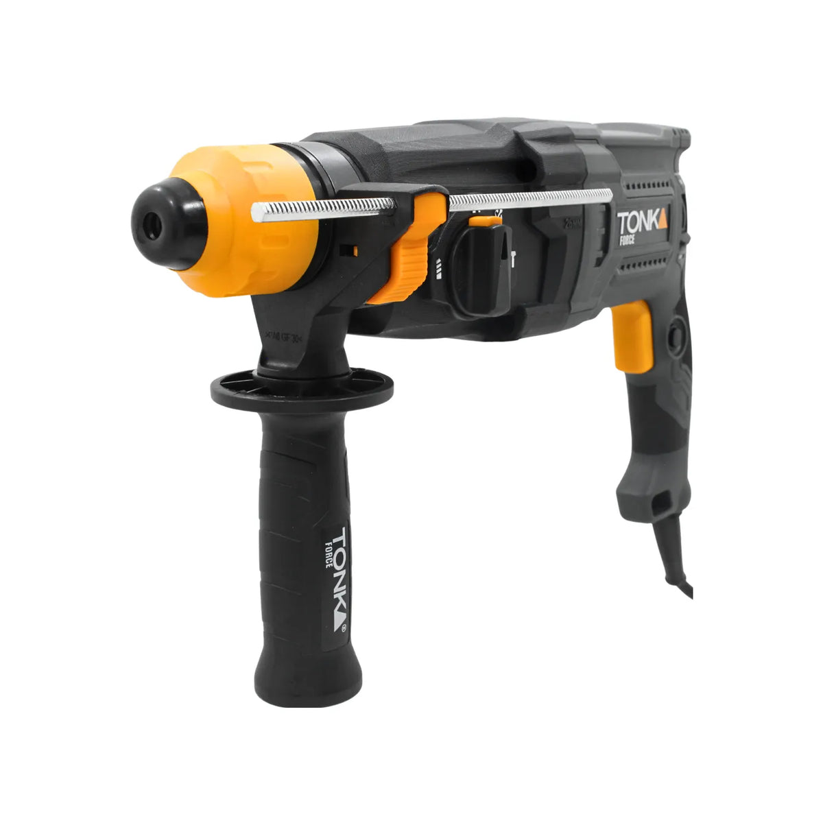 Rotomartillo Tonka Force profesional con mango lateral y varilla de profundidad para concreto y mampostería