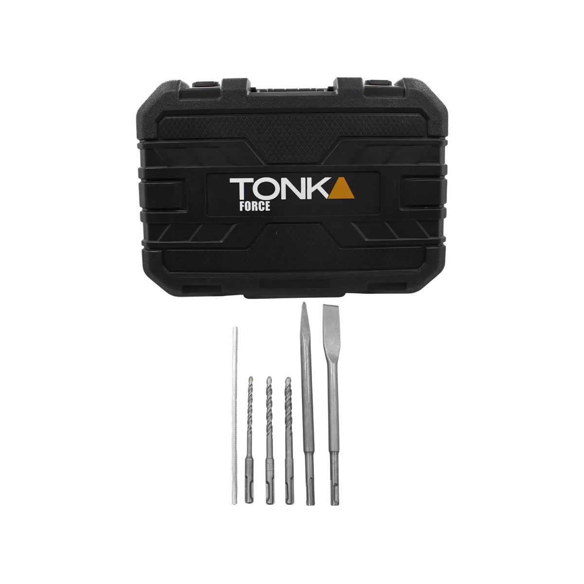 Set de brocas y cinceles SDS Plus Tonka Force para concreto y mampostería con maletín negro