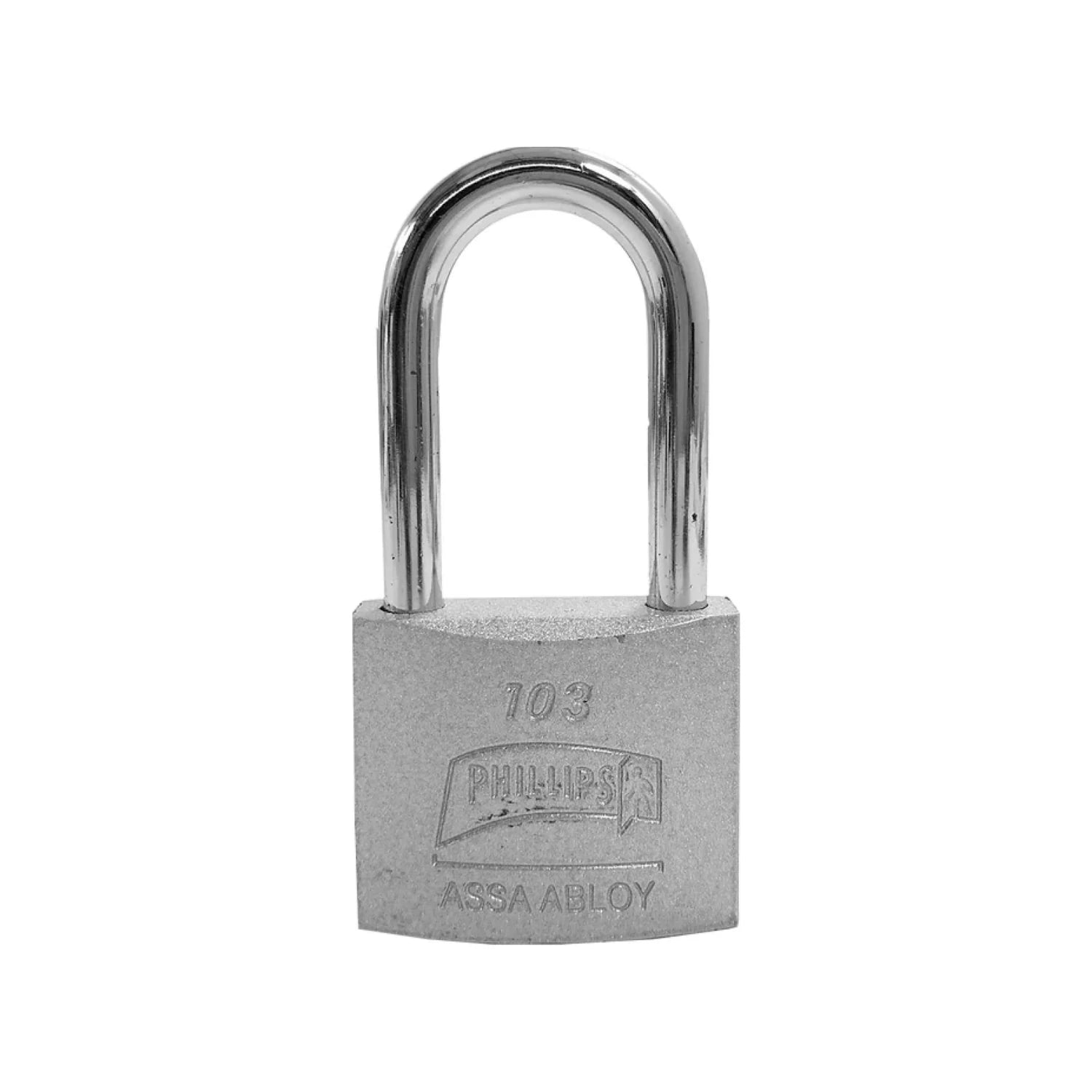 Candado Phillips 103 de seguridad con gancho largo de acero, 45mm, marca Assa Abloy.