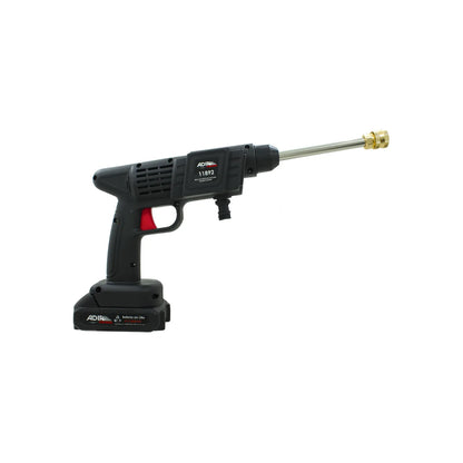 Pistola de hidrolavadora inalámbrica Adir 11892 con batería de litio y boquilla de latón ajustable.