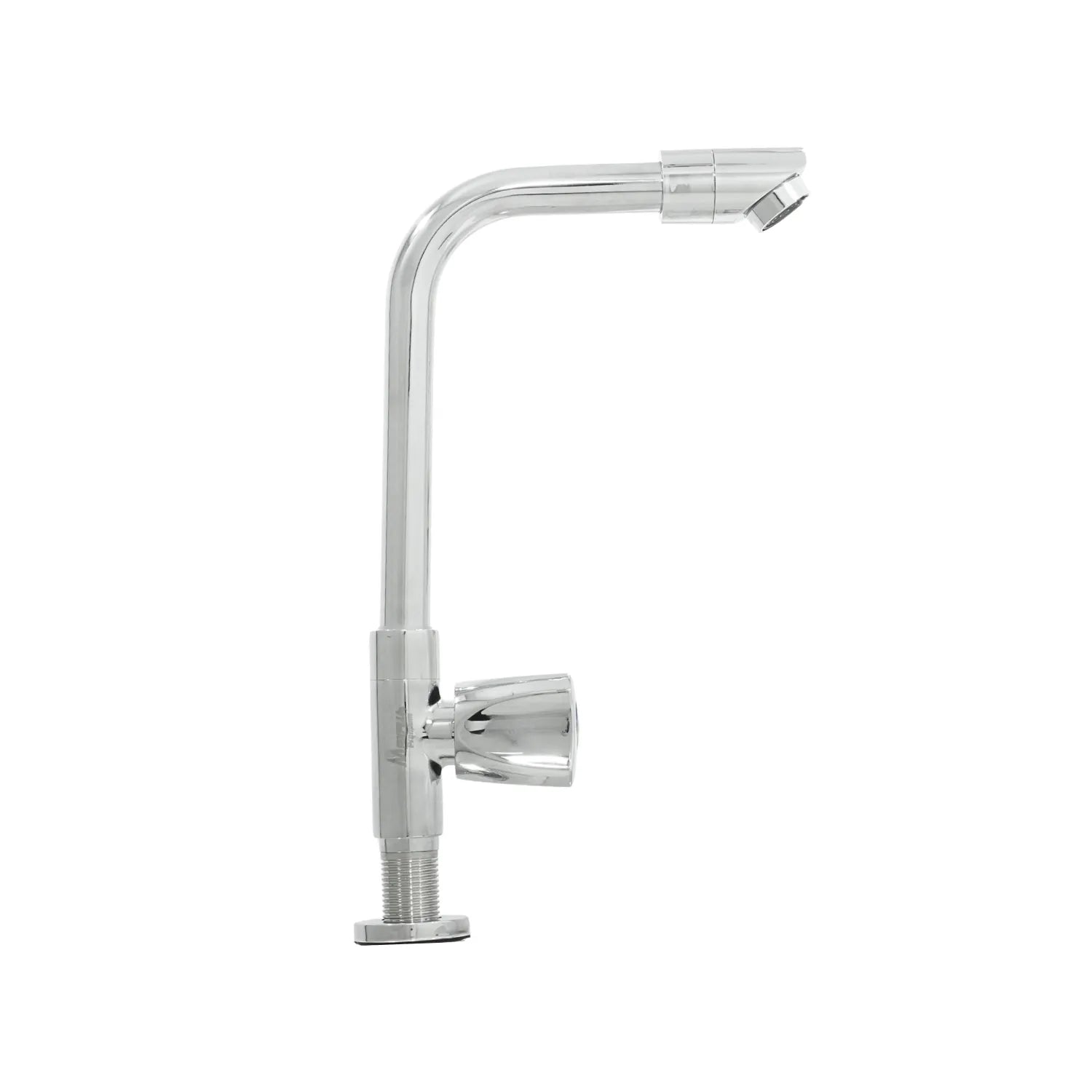 Llave para lavaplatos cromada cuello de cisne alto con manilla tipo pomo para fregadero de cocina