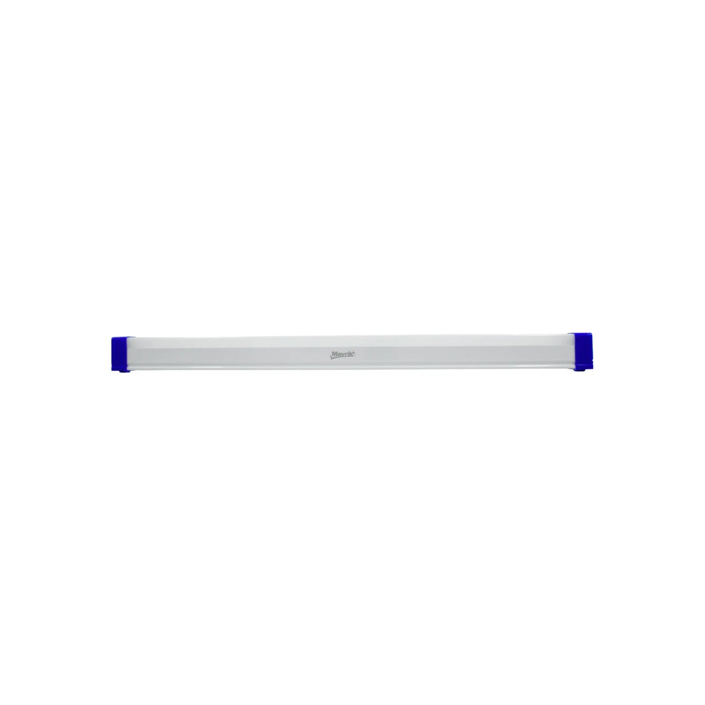 Lámpara tubo LED lineal blanca Mavrik, con extremos y tapas azules. Para iluminación general.