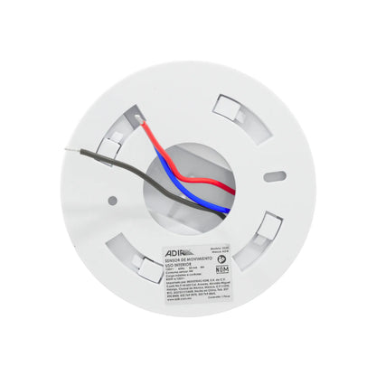 Sensor de movimiento ADIR modelo 2520 blanco para interior con conexión de 3 cables para instalación en techo.