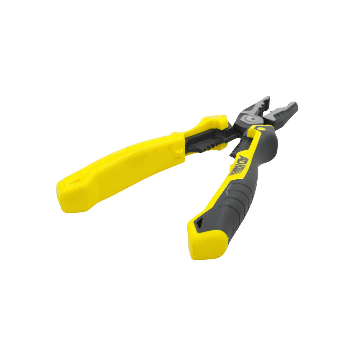 Pinzas pelacables multiusos Adir con mango ergonómico antideslizante amarillo y negro para trabajos de electricidad.