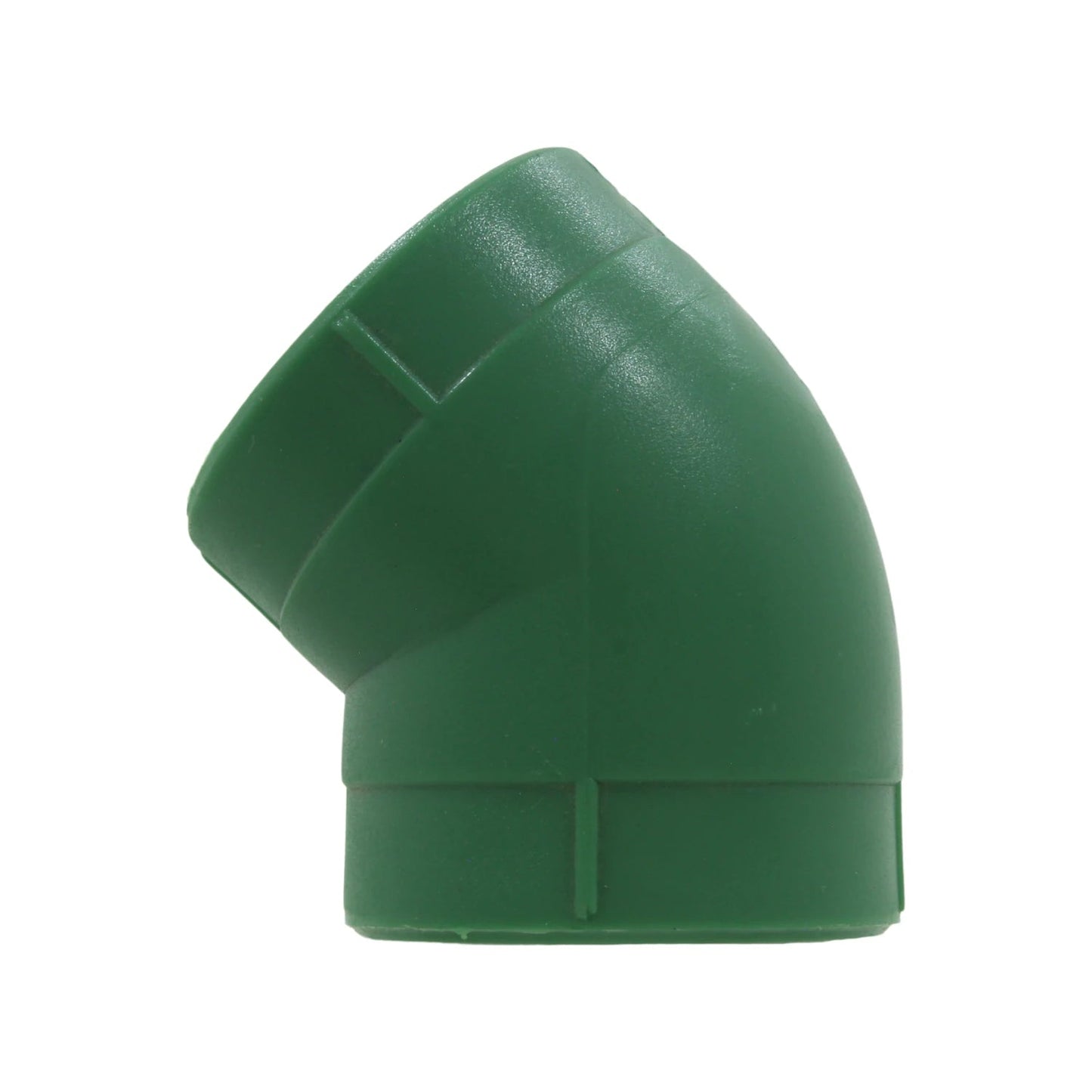 Codo PPR verde 45 grados para tubería de 32mm (1 pulgada) en fontanería