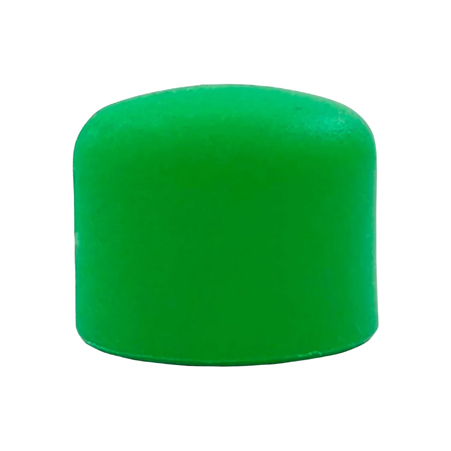 Tapón ciego verde de plástico para tuberías o protección.