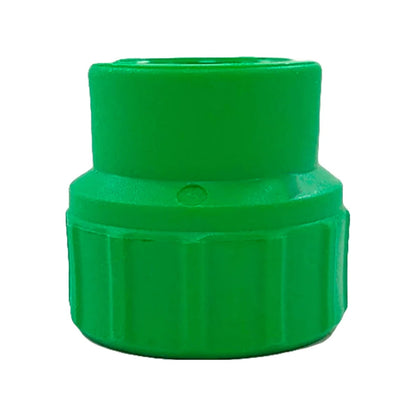 Conector PPR hembra verde 3/4" para unión de tuberías de agua caliente y fría en plomería