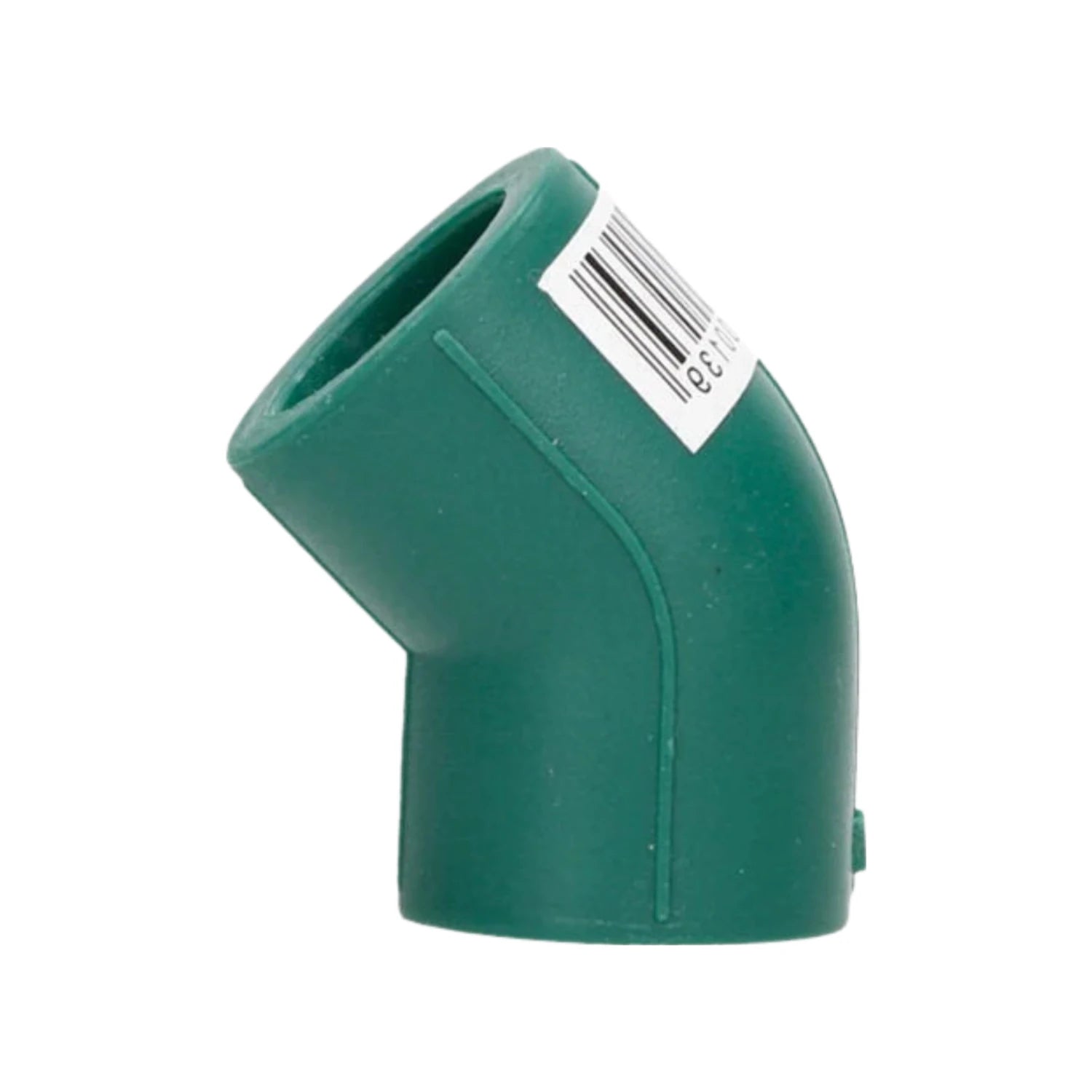 Codo PPR verde 45 grados 25 mm (3/4 pulgada) para instalaciones hidráulicas de agua.
