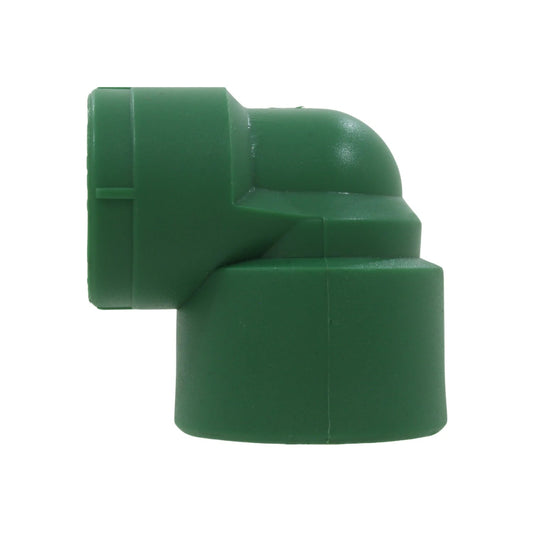 Codo PPR verde 90 grados para tubería de agua, unión por termofusión