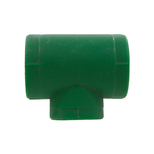 Tee de reducción PPR verde 25x20x25mm para sistemas de plomería y agua caliente