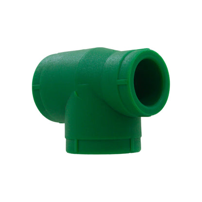 Conector tee de reducción PPR verde para tuberías de agua caliente y fría