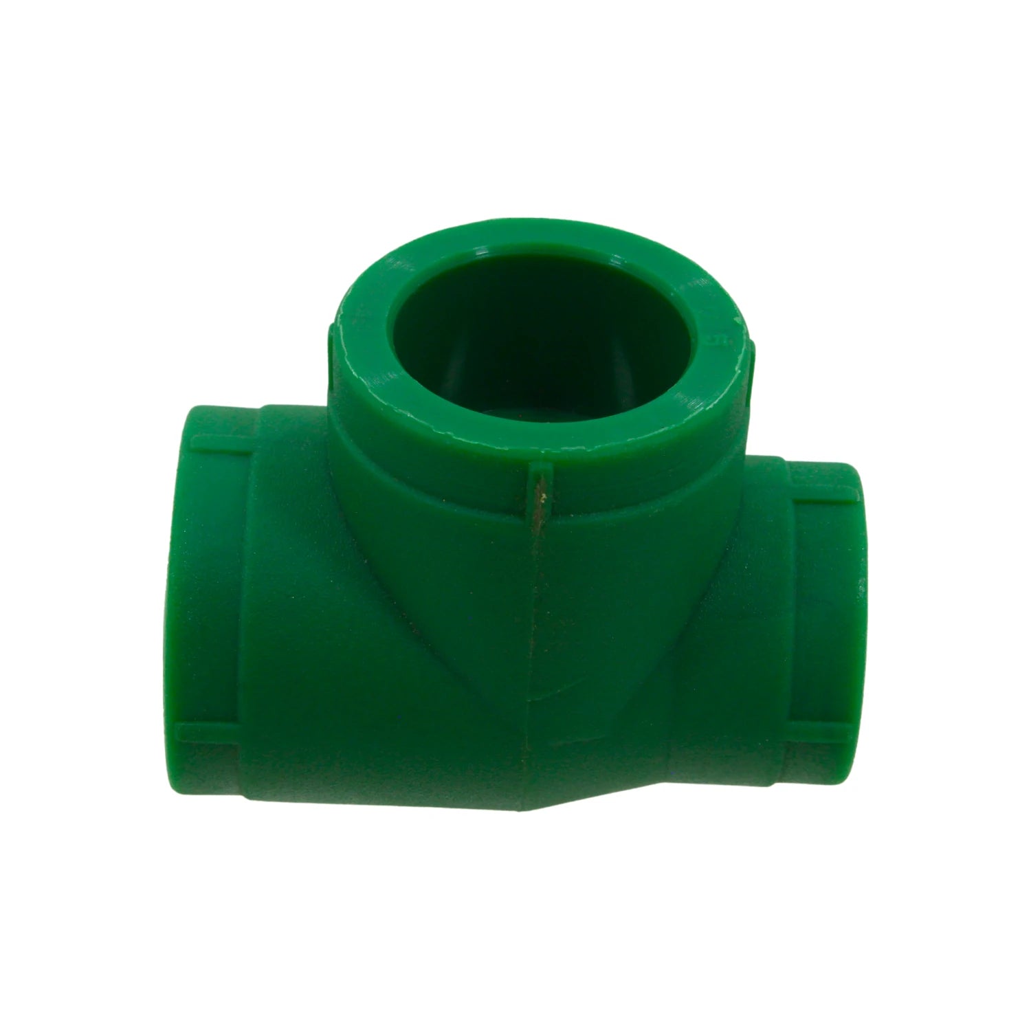 Tee reducción PPR verde 25x25x20mm para plomería y sistemas de agua