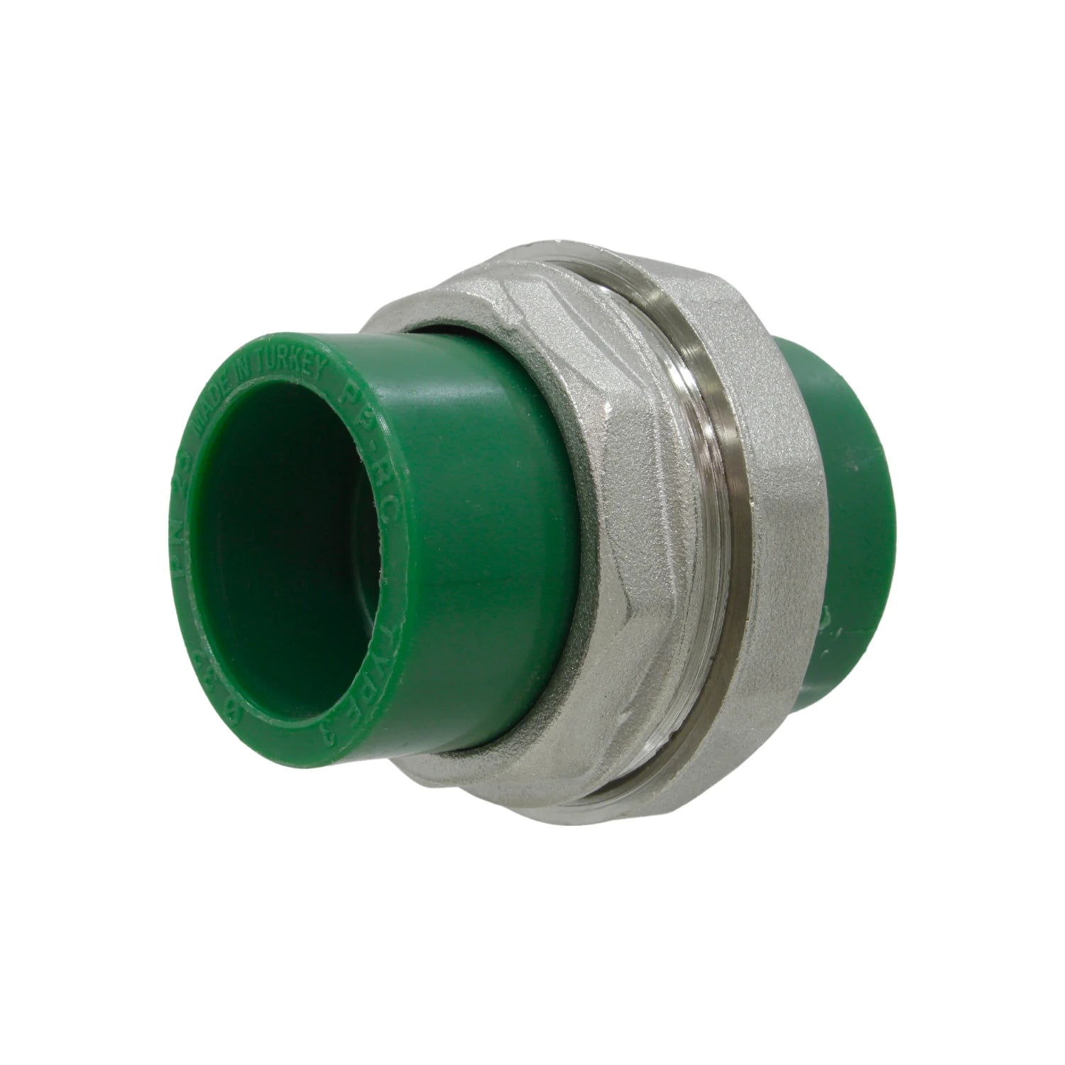 Tuerca unión PPR tipo 3 color verde 32mm para tuberías de agua, conexión duradera de fontanería.