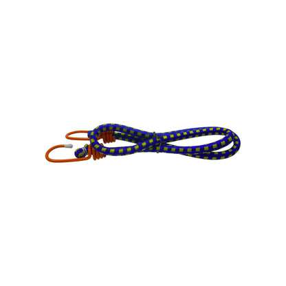 Tensor elástico bicolor azul y amarillo de 42" (105 cm) con ganchos naranja para sujeción de carga
