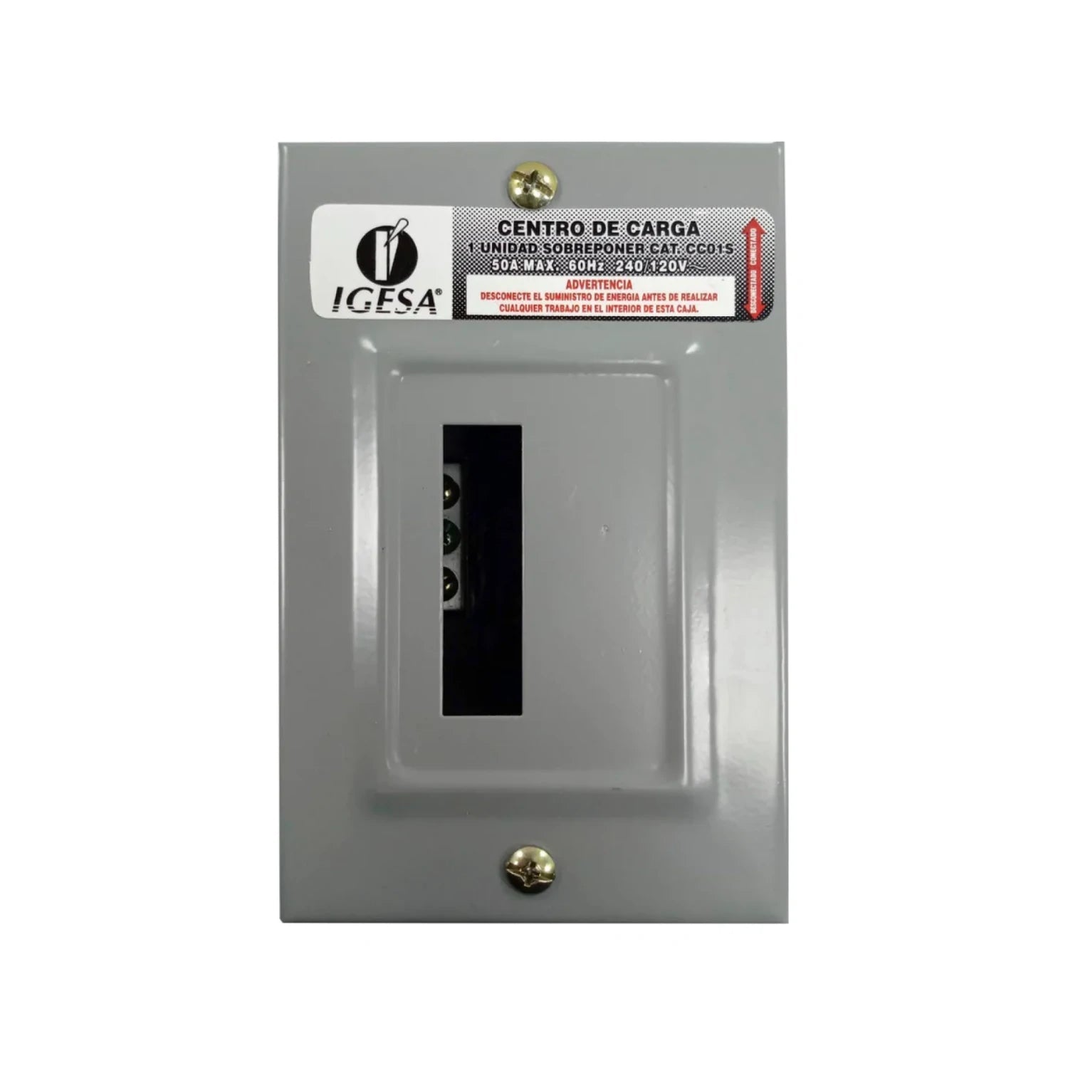 Centro de carga Igesa gris 1 pastilla sobreponer 50A max 240/120V para instalaciones eléctricas