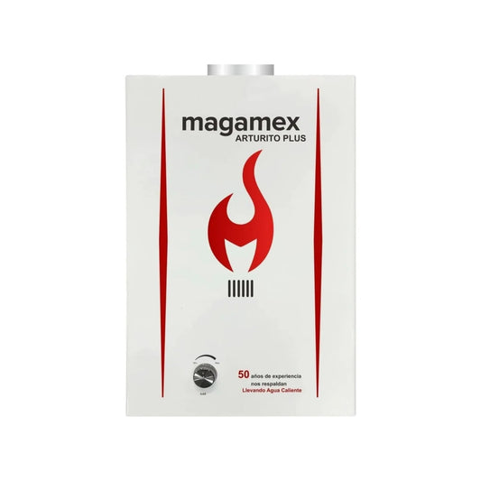 Calentador de agua instantáneo a gas Magamex ARTURITO PLUS blanco. Boiler eficiente y compacto para el hogar.