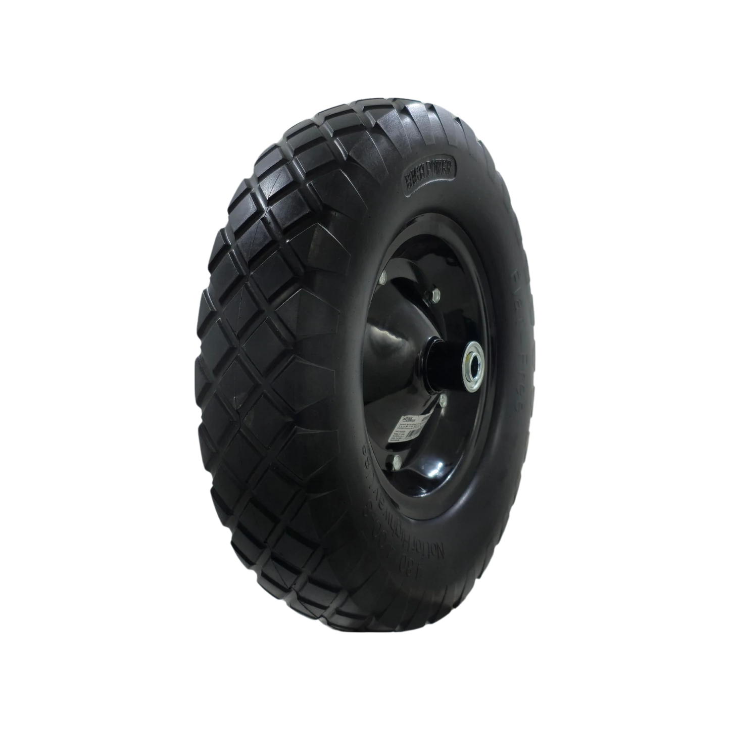 Llanta completa High Power para carretilla, neumático negro de goma con patrón de rodadura de bloques
