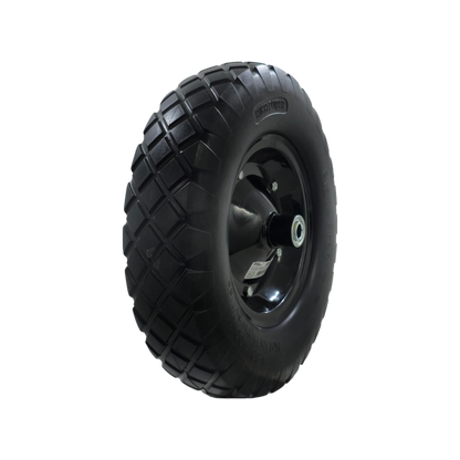 Llanta completa High Power para carretilla, neumático negro de goma con patrón de rodadura de bloques