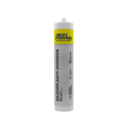 Cartucho de silicón anti-hongos High Power 300ml para uso general en interiores y exteriores de secado rápido