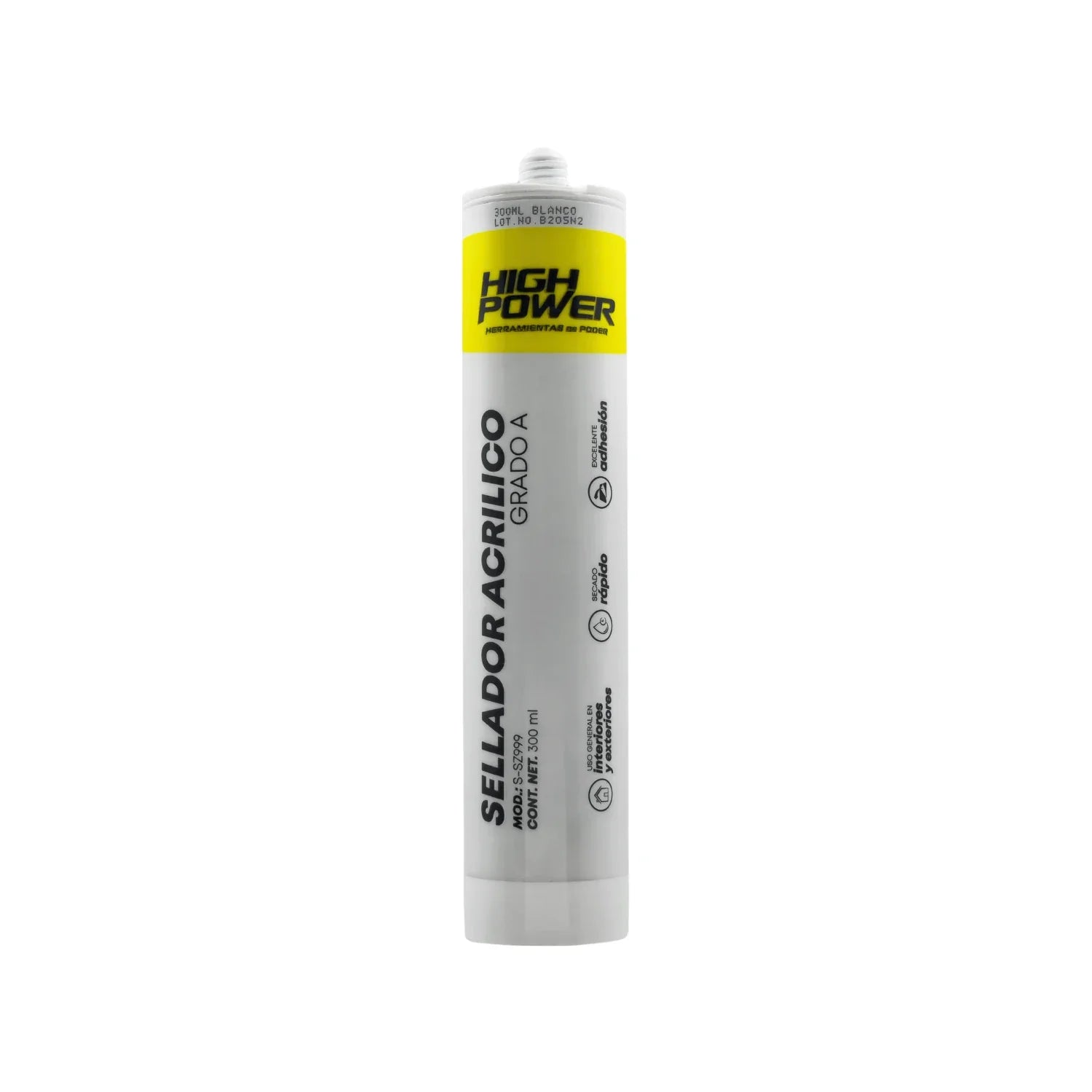 Sellador acrílico blanco 300 ml grado A High Power S-Z999