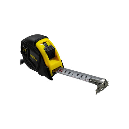 Flexómetro High Power 5 metros negro y amarillo con cinta métrica metálica para medición de precisión