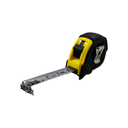 Flexómetro High Power amarillo y negro 5 metros, cinta métrica retráctil con seguro.
