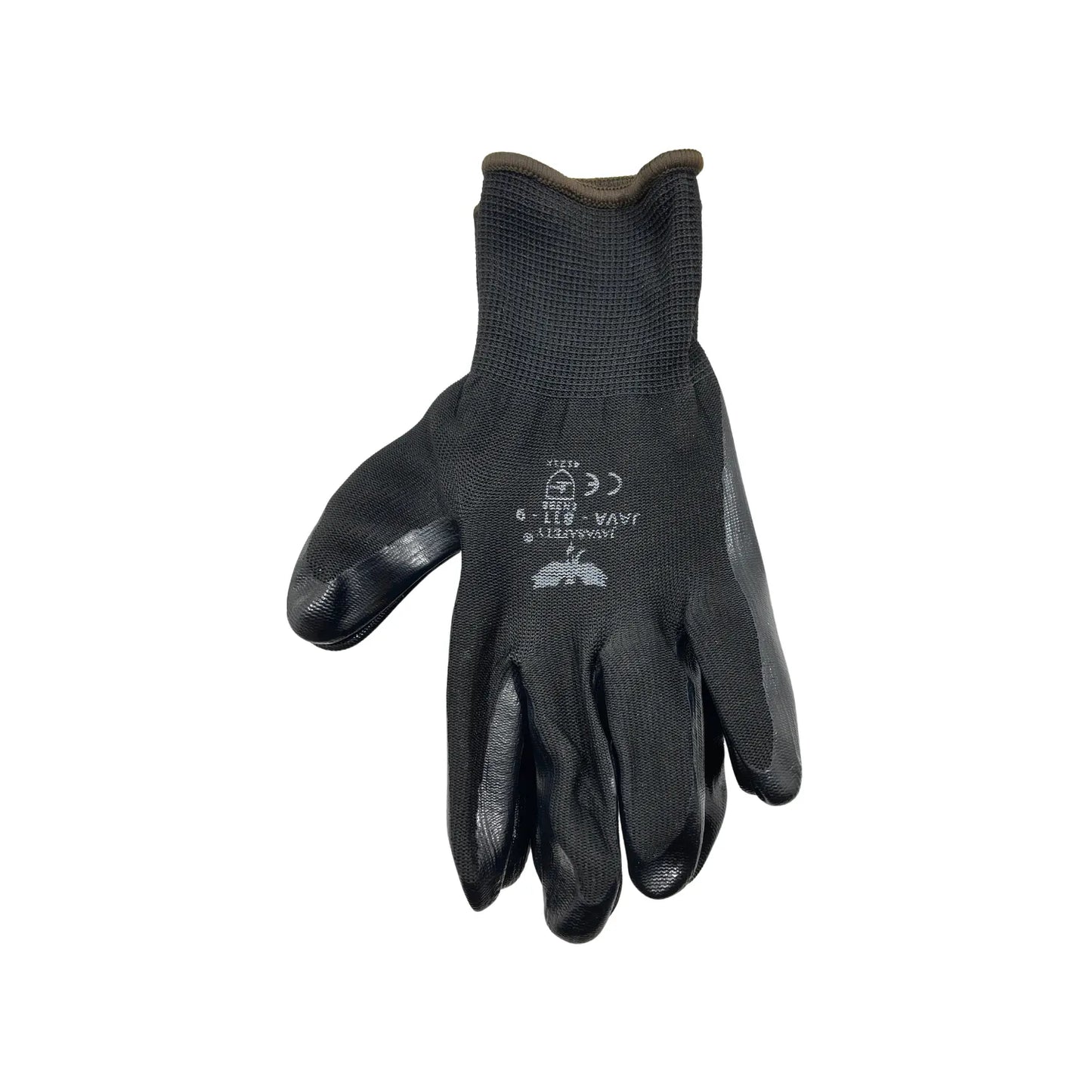 Guante de nitrilo negro Javasafety 811 talla 9 antiderrapante para trabajo y seguridad