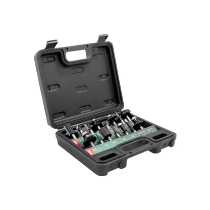 Set de 12 fresas para rebajadora con vástago de 1/4 pulgada, incluye maletín organizador de plástico negro para carpintería