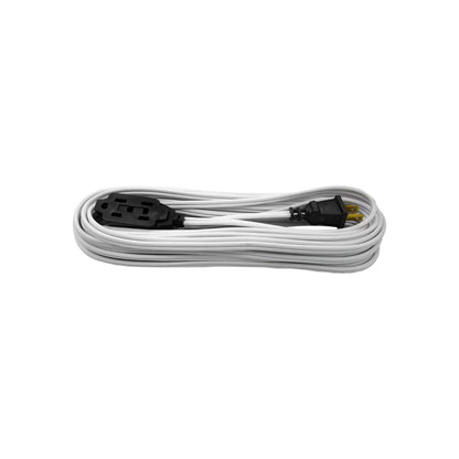 Cable de extensión blanco 10 metros con 3 tomas de corriente y clavija de 3 puntas.