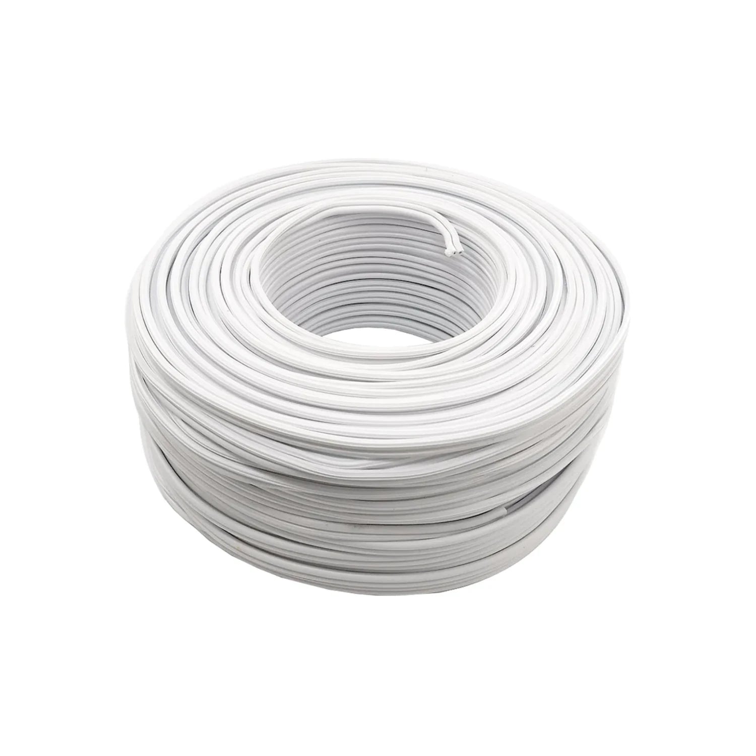 Rollo de cable eléctrico blanco calibre 16 AWG de 100 metros para instalaciones domésticas.