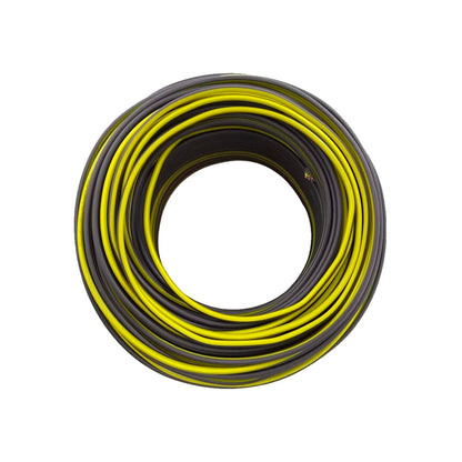Cable dúplex eléctrico negro y amarillo en rollo para instalaciones