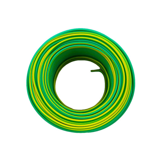 Rollo de cable eléctrico de tierra bicolor verde y amarillo para conexiones seguras