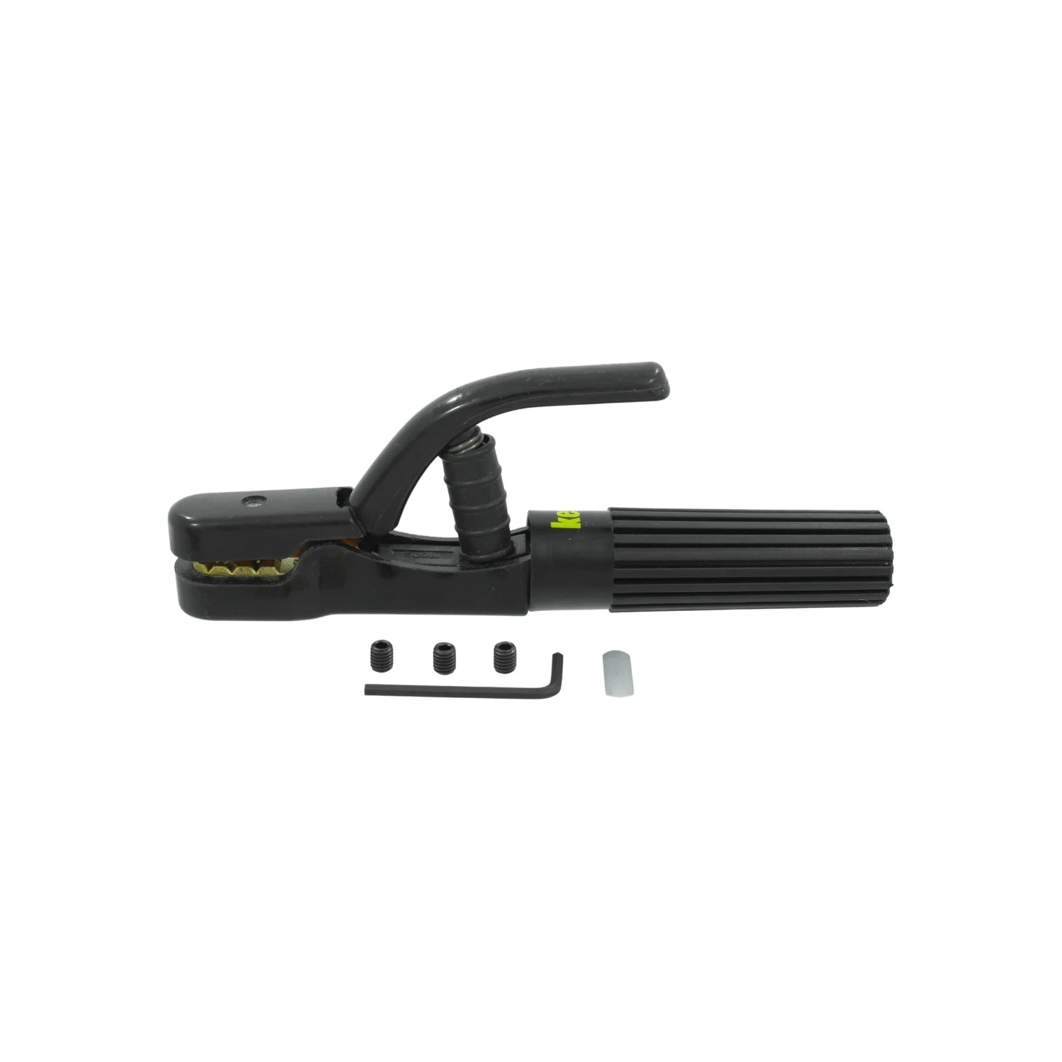 Porta electrodo de soldadura Keer 500 amperios negro con accesorios de conexión y llave Allen