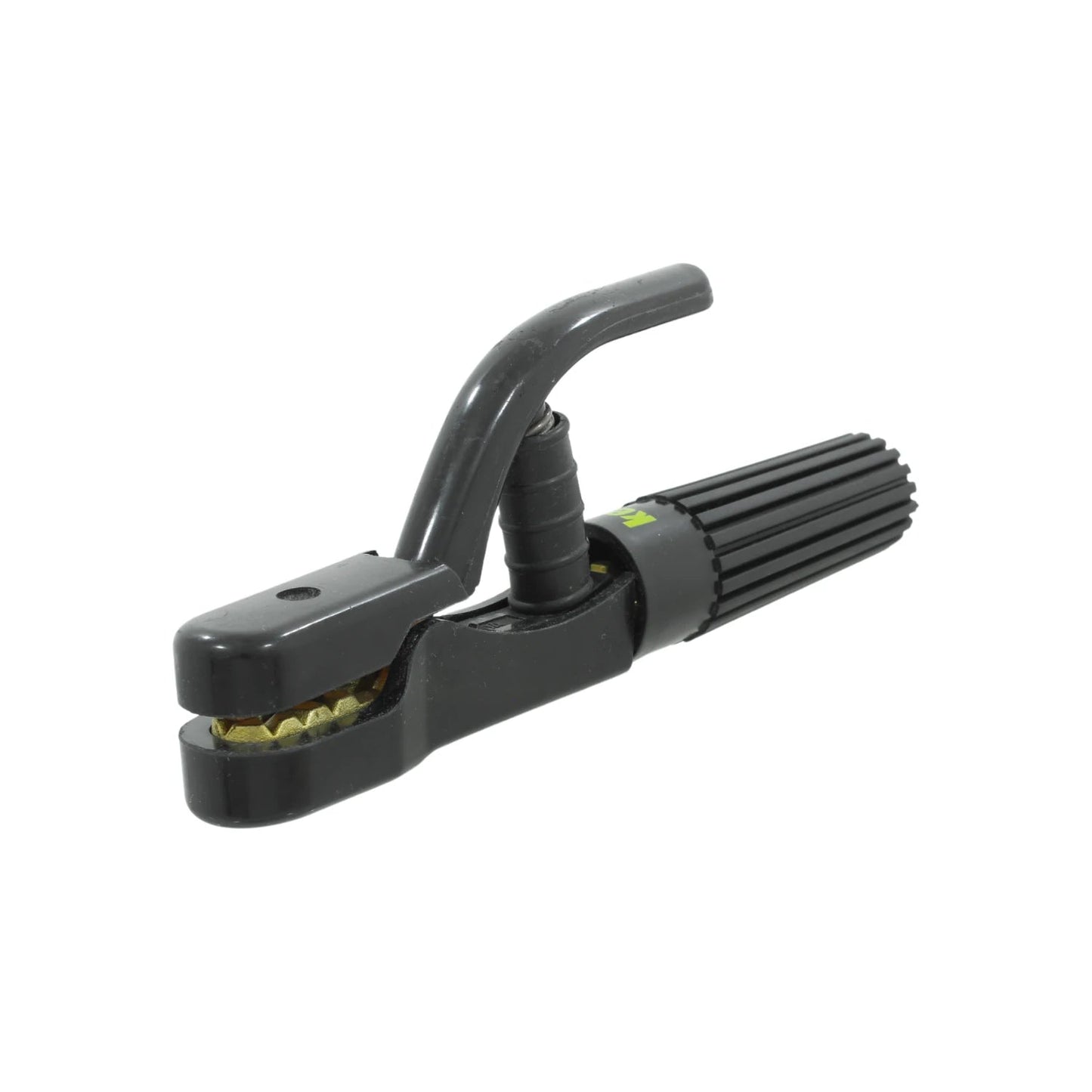 Porta electrodo de soldadura Keer 500 amperios negro, mango ergonómico antideslizante y mordazas de latón.