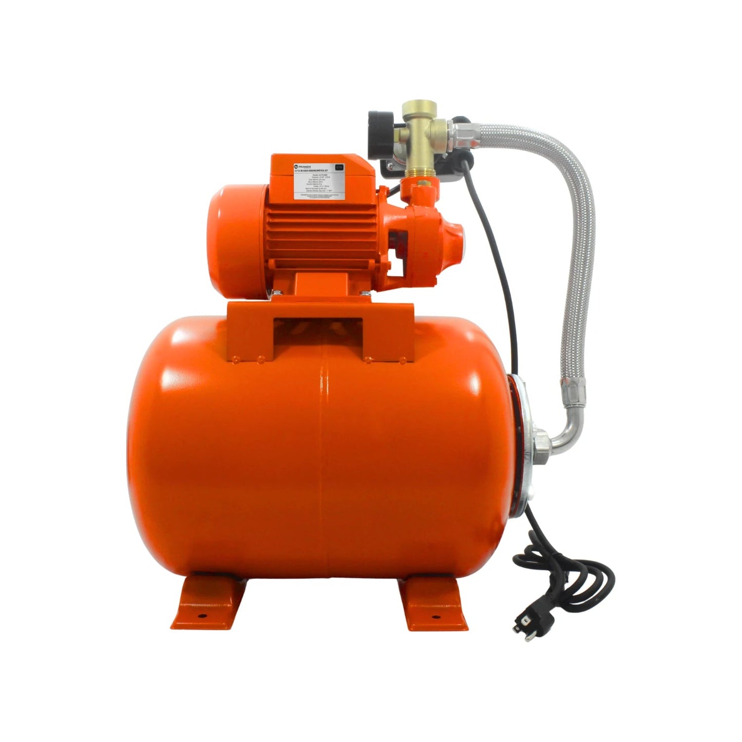 Hidroneumático Múnich naranja 1/2 HP con tanque de presión de 24 litros para bombeo de agua residencial