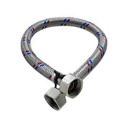 Manguera flexible trenzada metálica con hilos rojos y azules, conectores para lavabo/fregadero 40 cm