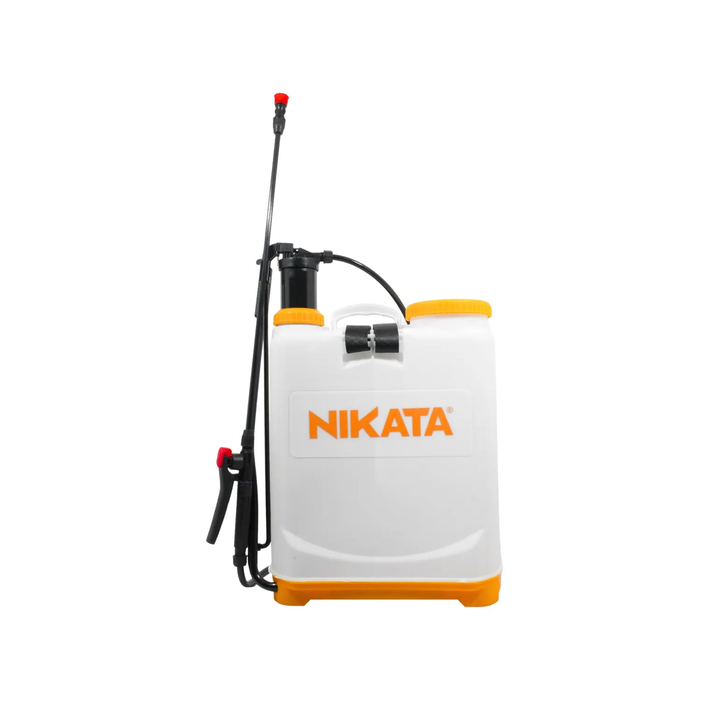 Mochila fumigadora manual NIKATA de 16 litros con lanza y boquilla regulable para jardinería y control de plagas