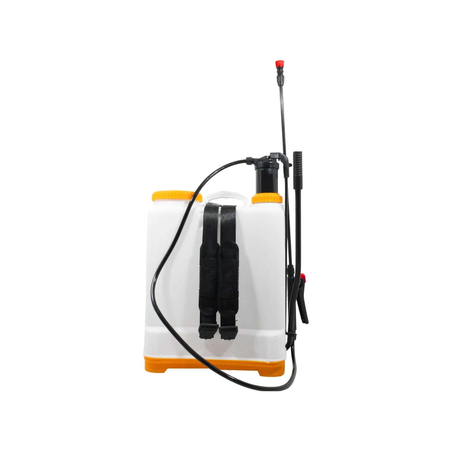 Mochila pulverizadora de espalda manual 20 litros color blanco con naranja para fumigación agrícola y jardinería