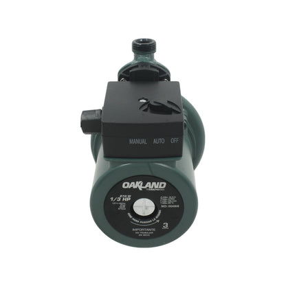 Presurizador de agua automático Oakland 1/3 HP 270W, bomba circuladora verde con control manual/auto
