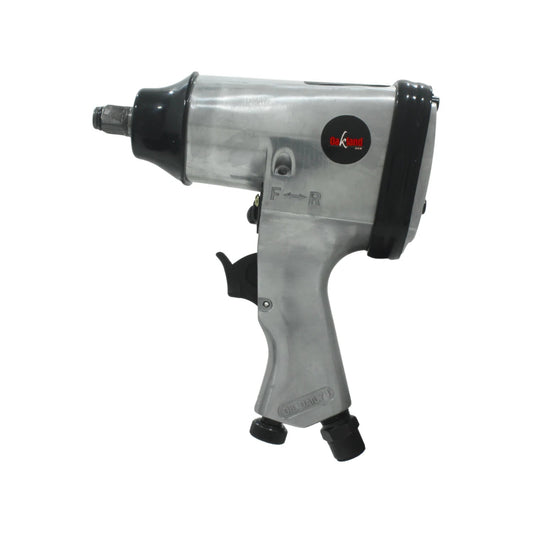 Llave de impacto neumática Oakland plata y negro, con selector F/R, ideal para mecánica y taller