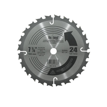 Disco sierra circular 7 1/4" de 24 dientes 5/8" Oakland