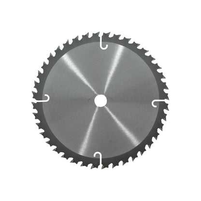 Disco sierra circular metálico de 40 dientes para madera, con ranuras de expansión para mayor durabilidad.