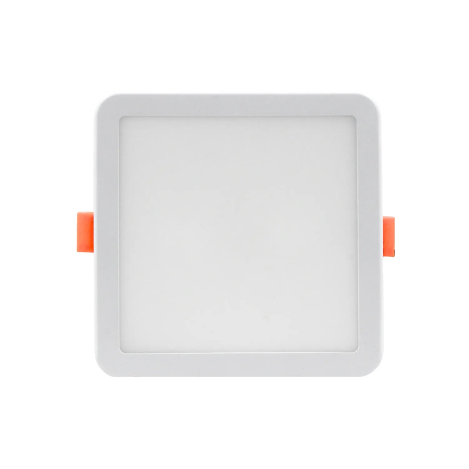 Plafón LED empotrable cuadrado blanco con clips de sujeción para techo