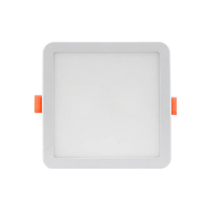 Plafón LED empotrable cuadrado blanco con clips de sujeción para techo