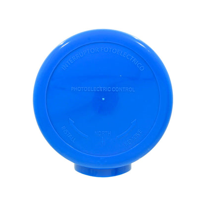 Fotocelda azul para lámpara urbana, control fotoeléctrico de luz para encendido y apagado automático.