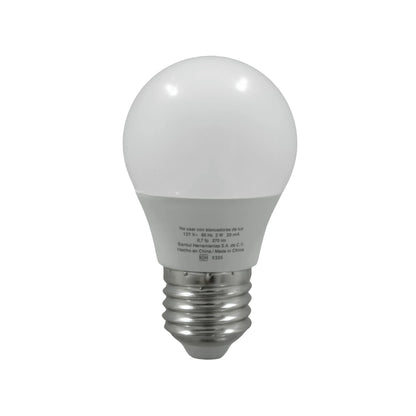 Foco LED Sanelec 3W luz fría, 270 lúmenes, base E27. Bombilla blanca de bajo consumo.