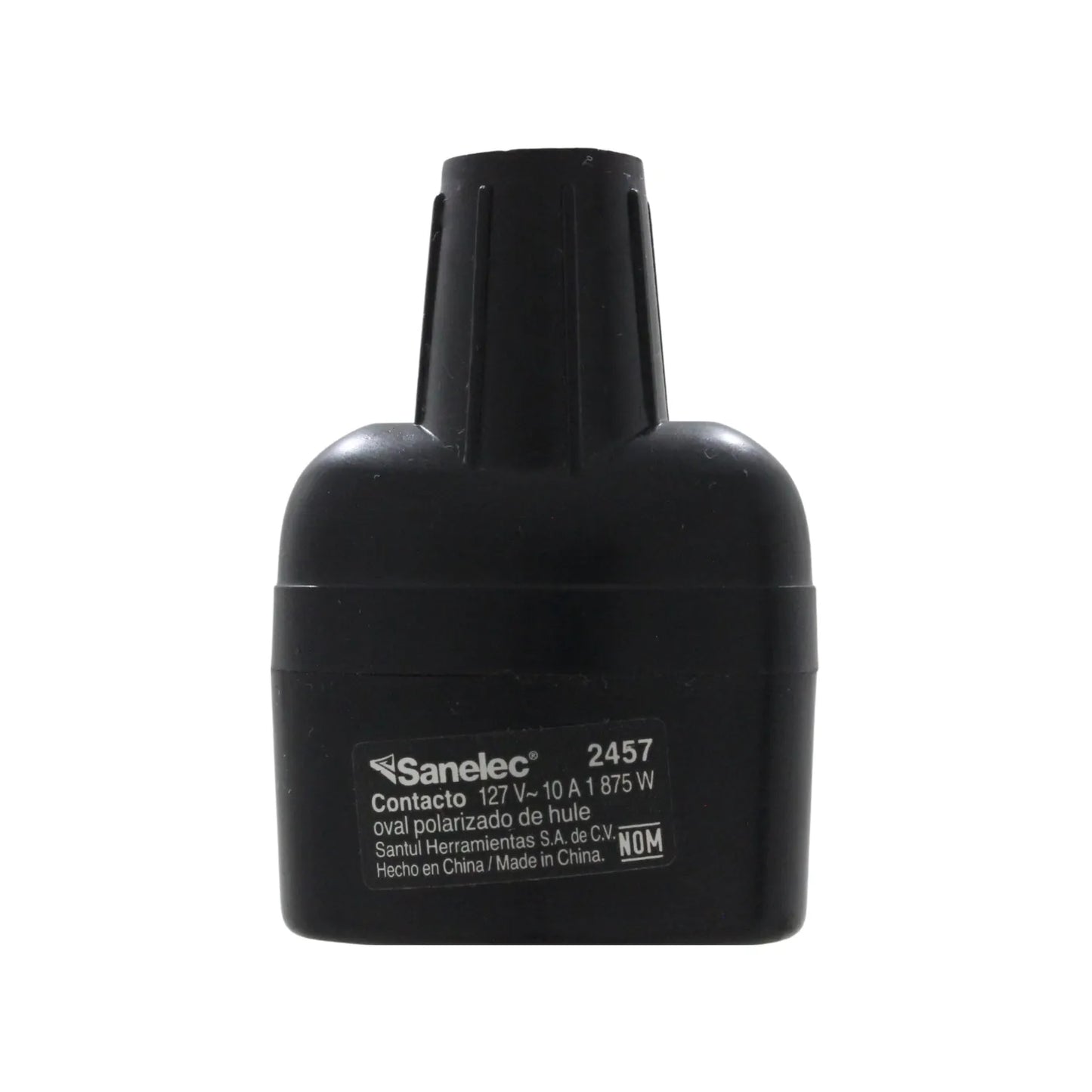 Sanelec conector eléctrico oval polarizado de hule negro 127V 10A, clavija de caucho