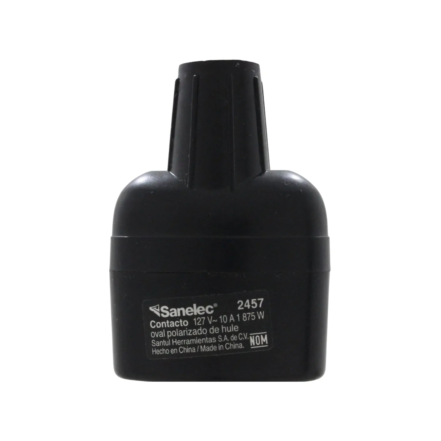 Sanelec conector eléctrico oval polarizado de hule negro 127V 10A, clavija de caucho